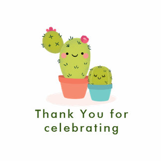 Cute Cactus Ronde Sticker