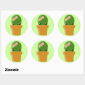 Cute Cactus Ronde Sticker (Vel)