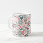 Cute Cactus roze Green Succulents Pattern Koffiemok (Voorkant links)