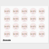 Cute Cactus Roze Wit Gestreept Patroon Ronde Sticker (Vel)