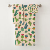 Cute Cactus Standing Pattern Bad Handdoek (Insitu)
