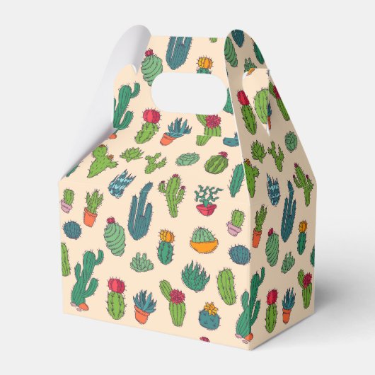 Cute Cactus Standing Pattern Bedankdoosjes (Voorkant Zijde)