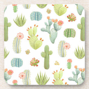 Cute Cactus Standing Pattern Bier Onderzetter