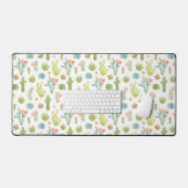 Cute Cactus Standing Pattern Bureaumat (Keyboard & Muis)