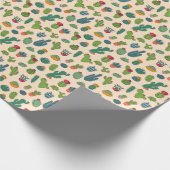 Cute Cactus Standing Pattern Cadeaupapier (Hoek)