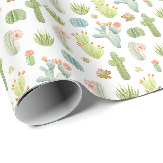 Cute Cactus Standing Pattern Cadeaupapier (Rol Hoek)