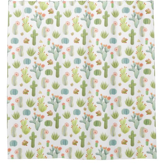 Cute Cactus Standing Pattern Douchegordijn (Voorkant)