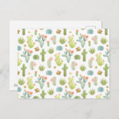 Cute Cactus Standing Pattern Feestdagenkaart (Voorkant / Achterkant)