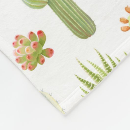 Cute Cactus Standing Pattern Fleece Deken (Hoek)