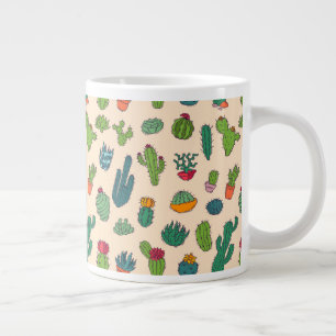 Cute Cactus Standing Pattern Grote Koffiekop