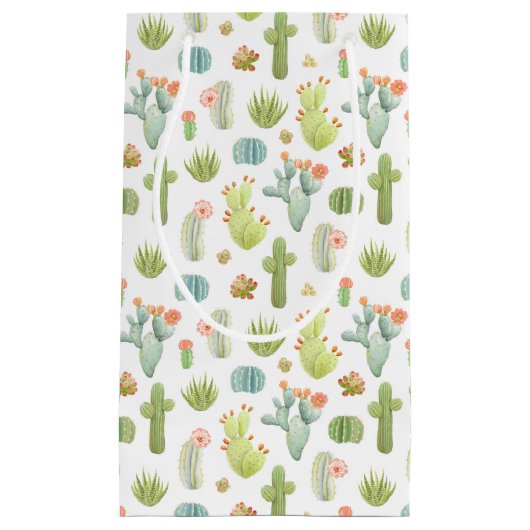 Cute Cactus Standing Pattern Klein Cadeauzakje (Voorkant)