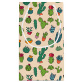Cute Cactus Standing Pattern Klein Cadeauzakje (Achterkant)