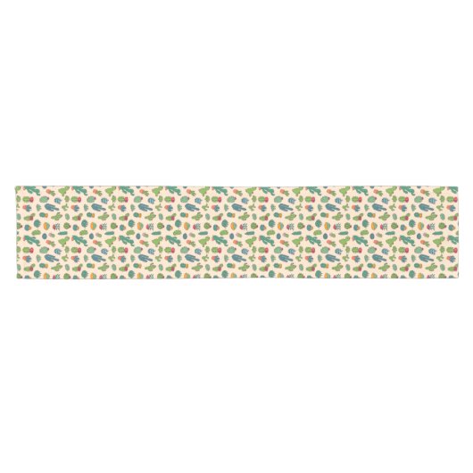 Cute Cactus Standing Pattern Korte Tafelloper (Horizontaal)