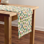 Cute Cactus Standing Pattern Korte Tafelloper (Voorbeeld)