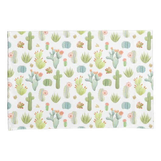 Cute Cactus Standing Pattern Kussensloop (Voorkant-Rechts)