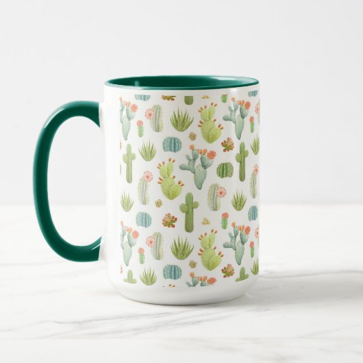 Cute Cactus Standing Pattern Mok (Links)