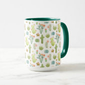 Cute Cactus Standing Pattern Mok (Voorkant rechts)