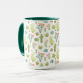 Cute Cactus Standing Pattern Mok (Voorkant links)