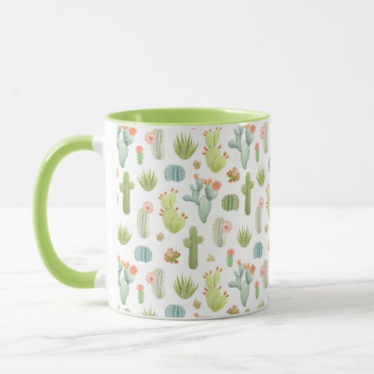 Cute Cactus Standing Pattern Mok (Links)