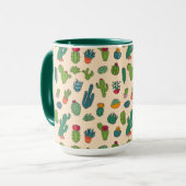 Cute Cactus Standing Pattern Mok (Voorkant links)