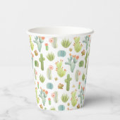 Cute Cactus Standing Pattern Papieren Bekers (Achterkant)