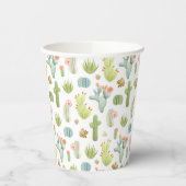 Cute Cactus Standing Pattern Papieren Bekers (Links)