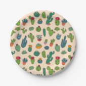 Cute Cactus Standing Pattern Papieren Bordje (Voorkant)