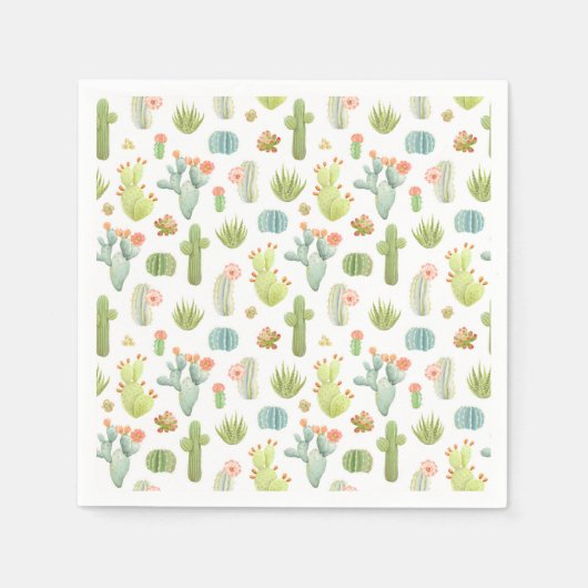 Cute Cactus Standing Pattern Servet (Voorkant)