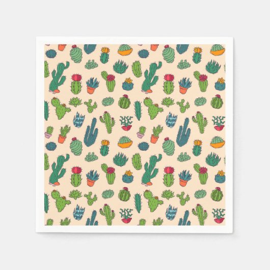 Cute Cactus Standing Pattern Servet (Voorkant)