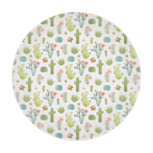 Cute Cactus Standing Pattern Snijplank (Voorkant)