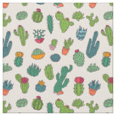 Cute Cactus Standing Pattern Stof (Close Up)