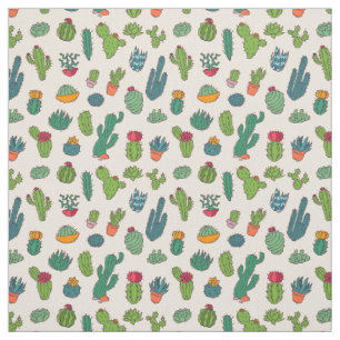 Cute Cactus Standing Pattern Stof