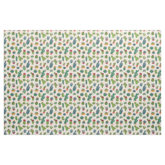 Cute Cactus Standing Pattern Stof (Fat Quarter)
