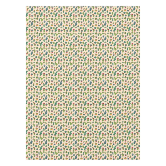 Cute Cactus Standing Pattern Tafelkleed (Voorkant)