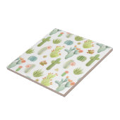 Cute Cactus Standing Pattern Tegeltje (Zijkant)