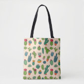 Cute Cactus Standing Pattern Tote Bag (Voorkant)