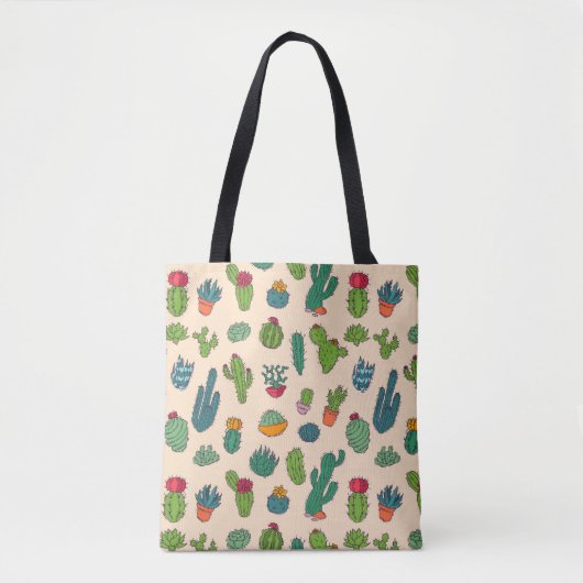 Cute Cactus Standing Pattern Tote Bag (Voorkant)