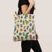 Cute Cactus Standing Pattern Tote Bag (Dichtbij)