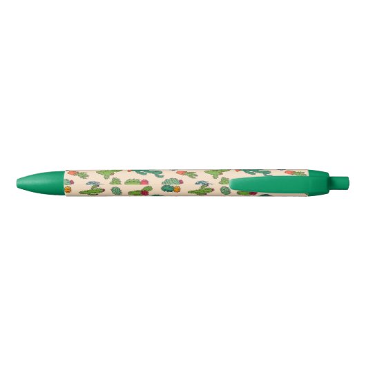 Cute Cactus Standing Pattern Zwarte Inkt Pen (Achterkant)
