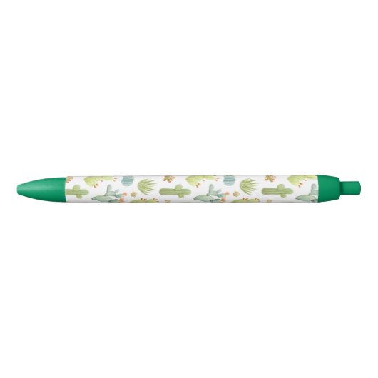 Cute Cactus Standing Pattern Zwarte Inkt Pen (Voorkant)