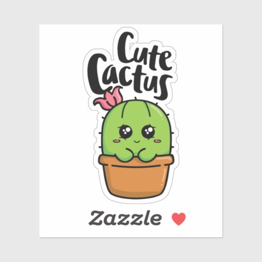 Cute cactus sticker (Vel)