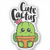 Cute cactus sticker (Voorkant)