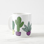Cute Cactus Succulent Potlood Planten Cacti Koffiemok (Voorkant links)