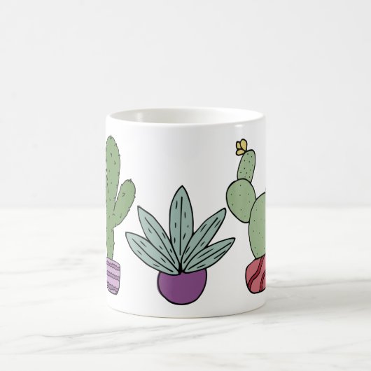 Cute Cactus Succulent Potlood Planten Cacti Koffiemok (Center)