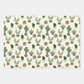 Cute Cactus Succulent Potlood Planten Cacti Patter Inpakpapier Vel (Voorkant 3)