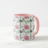 Cute Cactus Succulents Monogram Mok (Voorkant rechts)