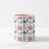Cute Cactus Succulents Pattern met Name Mok (Midden)