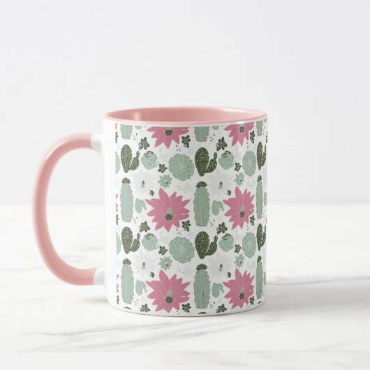 Cute Cactus Succulents Pattern Mok (Links)