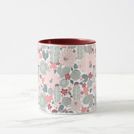 Cute Cactus Succulents Pattern Mok (Midden)