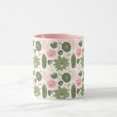 Cute Cactus Succulents Pink Green Pattern Mok (Midden)